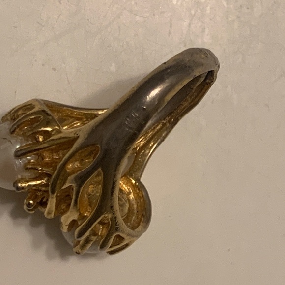 Faux pearl gold plated ring - Picture 4 of 4